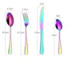 16pcs Shiny Cutlery Sets Wedding Tableware Silverware Travel Set Copper Rosy Forks Knives SpoonsDrop 220314