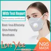 KN95 Face Masks Respirando Válvula De Poeira Respirador Boca Capa Adaptável Contra Poluição Respirável Proteção Trabalhista Filtro Facial YL0010