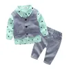 baby Boys Wedding Clothes Kids Formal Suit Boy Shirt+Vest+Pants Outfits baby clothing set Children Clothing Set LJ201023 90 Z2