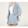 Zomer Koreaanse Mode Twee Stuk Sets Dames Blazer + Elastische Taille Shorts Past Outfits Casual Office Vrouw 2 Stks 210518