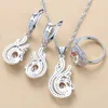 9-kleuren sieraden sets voor vrouwen Champagne CZ Dangle oorbellen / armband en ring trendy vintage kostuumsets H1022