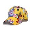 Modedesigners gränsöverskridande cap casual ankomst europeisk och amerikansk toppade gul fjäril tryck baseball cap sun hatt män wom9993726
