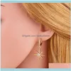 Charm Jewelrydesigners Mi Character Rixing Temperament Diamond Eight Star Long Earrings Women Eru34 Drop Delivery 2021 Bjydr