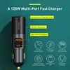 Baseus 120W QC 3.0 PD 3.0 USB Car For i 12 Pro Samsung Xiaomi Expansion Port Mobile Phone Charger