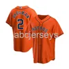Stitched Custom Alex Bregman #2 Orange Baseball Jersey XS-6XL