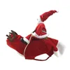 크리스마스 도그 의상 재미있는 산타 클로스를 타고 애완 동물 휴가 복장 옷 의류를 타고