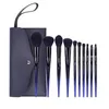 Professional Blue Makeup Brushes Sets False eyelashes Powder Foundation Eyeshadow Brow Brush Luxury PU Bag Fashion Lip Blush Cosmetic Make up Tool OEM manufacturer