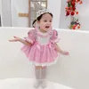女の子スペイン風のドレス夏のロータリードレス子供スペイン赤ちゃん刺繍ボールガウンリトルガール誕生日フロックブティック衣装210615