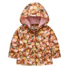 Baby tjejer sommar höst blomma windbreaker jacka toddler barn kanin ytterkläder vindtäta övergripande barn hoodied coat 211204