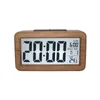 Hölzerner digitaler Wecker, Sensor-Nachtlicht mit Schlummerdatum, Temperaturuhr, LED-Uhr, Tischwanduhren CCF7115