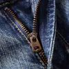 Italiaanse stijl mode mannen jeans retro blauw elastische slim gescheurde vintage designer gedroeid casual katoen denim broek xabq