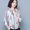 Kore Moda İpek Kadın Gömlek Saten Ofis Lady Bluzlar Artı Boyutu 4XL S Tops ve Blusas Femininas Elegante 210531
