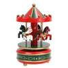 Carillon in legno Carillon Cavallo Giostra Giostra Custodia musicale classica Tema Bambini Arredamento della camera dei bambini Giocattoli Regali 210319313i