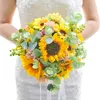 Dekoratif Çiçekler Çelenk Yapay Ayçiçeği Buketi Ipek Sahte Çiçek Diy Düğün Buketleri Centerpieces Düzenlemeleri Parti Ev Decorat