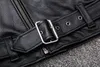 Spring Classical Motorcycle Sclique Zipper Kurtki Mężczyźni Skórzana Kurtka Naturalna Skóra łydkowa Gruba Slim Cowhide Moto Kurtka Człowiek