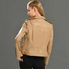 Printemps Véritable Veste En Cuir Femmes Mode Véritable Manteau En Peau De Mouton Rivet Moto Biker Veste Femme Manteau En Cuir De Mouton 210916