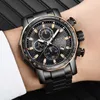 Lige мода кварцевые мужские часы верхний бренд роскошный из нержавеющей стали большие часы для мужчин военные водонепроницаемые спортивные часы 210527
