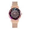 Wristwatches Women Quartz Watch الكلاسيكية الفولاذ المقاوم للصدأ الفرقة الأزياء الأزهار المطبوعة مع Wristwatch #927 Relogio Feminino هدية #108