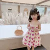 Summer Girls Dress Miłość Podwiązźnia Księżniczka Dress 2021 Cute Hit Color Baby Kids Clothing Odzież dziecięca Q0716