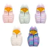 Girls Down Vest Jackets Winter Warm Down Vest Jackets For Kids Baby Hooded Coat Children's Clothing Boys Lightweight Outerwear 211111