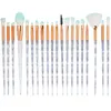 Ensemble de pinceaux de maquillage 20pcs Diamond Fan Powder Foundation Brush Blending Eyeshadow Lip Cosmetic Eye Make Up tool kit