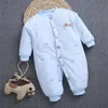 Winter born Clothes Baby Girls Boys Long Sleeve Jumpsuit Thicken Cotton Warm Children's Rompers Overalls Costumes CL2099 211011