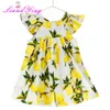 2021 Nowy Kwiat Dress Cytryna Księżniczka Dzieci Baby Girls Sukienka Bez Rękawów Sukienka Kwiat Bawełna Party Suknia Ślubna Dzieci Letnie Sundress Q0716