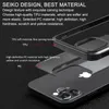 Premium HD Clear Acryly Hybrid PC TPU Telefon Fodral för iPhone 12 11 Pro Max Mini XR XS X Carbon Fiber Edge Transparent Back