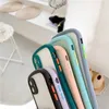 Small Taille Candy Kleuren Versterkte Anti-Collision Phone Cases voor iPhone 11 12 PRO X XS MAX XR 8 7 6 Plus Transparent TPU Case Soft Back Cover met Camera Lensbescherming