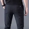 Höstmäns Business Slim Casual Pants Fashion Classic Style Elasticitet Byxor Man Märke Grå Navy Blå Black 211112