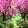 Aangepaste 3d landschap wallcovering behang bos park roze bomen bloem zee mooi landschap interieur home decor schilderij muurschildering wallpapers