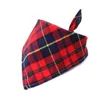 Hundkrafter Kläder Små Stora hundar Bandana Bibs Cat Scarf Tvättbar Bomull Plaid Printing Puppy Kerchief Pet Grooming Tillbehör