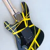 , Kram Professional Performance Eddie Van Halen Guitar YellowStriped Black Electric Guitar 6 String