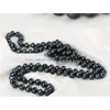 Schwarze Farbe Echt Süßwasser Halskette Lange Perlenschmuck für Charme Dame Weibliche Geschenk