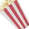 Gift Wrap 12PCS/Set Popcorn Box Candy Favor Stripes Bags Wedding Kids Movie Party Supplies