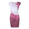 中国風プリントTシャツのドレスのドレスプラスサイズ3xl夏のカジュアルノースリーブパッケージのhip mini鉛筆ドレスレディースvestidoストリートウェア210507