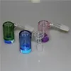 Glass Ash Catcher 14mm 18mm 2.2 cal z silikonowym pojemnikiem Mini Hookh Glass Bong Łapacze Wody Grube Pyrex Color Bubbler Ashcatcher 45 90 stopni