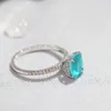 Liebhaber Emerald Versprechen Ring 925 Sterling Silber Engagement Ehering -Ringe für Frauen Männer Charme feiner Schmuck 5839410