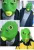 Grappige Groene Vis Hoofddeksel Speelgoed Party Maskers TIK TOLK Halloween Pasen Play Festive Hood Helm Latex Gift Installeer coole artefacten