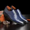 Chaussures de crocodile faites à la main en italie mode fête de mariage oxford pour hommes en cuir véritable chaussures habillées Derby pour hommes