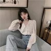 Gaganight Estilo de trabajo coreano Oficina Lady Blusa blanca Muñeca Collar Puff Manga larga Slim Blusas Primavera Nueva camisa X3025 210323