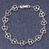 Elegant Glod Color Purple Zircon Fashion Jewelry Heartformed Armband S108 Link Chain