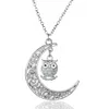 Cartoon Luminous Owl Necklace Moon Glowing In The Dark Moon Animal pendant Necklaces Fashion Jewlery for Women Kid Gift Will and Sandy