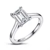 Gioielli in argento sterling 925 puro per le donne Anelli Halo Single Stone 2,5 Ct Regalo di fidanzamento per matrimonio 211217