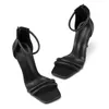 Новые классические сандалии женские европейские и американские моды прямые линии сандалии на высоком каблуке