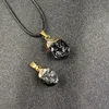 Cuerda colgante de piedra en bruto de cristal irregular curativo, cadena negra para mujeres, hombres, colgantes, collar, regalo artesanal