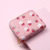 Koreanische Kurze PU Leder Brieftasche Weibliche Cartoon Erdbeere Bär Gedruckt Karte Halter Weibliche Student Kleine Frische Kupplung Geldbörse