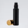 NEW10ml Roll On Glass Bottle Matte black bottle Fragrances Essential Oil Perfume Bottles With Metal Roller Ball RRD12870