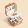 Tragbare Reiseschmuck Aufbewahrungsboxen Organizer PU-Leder-Display-Speicher-Fall-Halskette Ohrringe Ring-Geschenkbox T2I53437