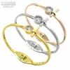 Fysara Trendy Strip Rodada Austríaca Cristal Bangles Pulseiras Aço Inoxidável Bangles Mulheres Classic Marca Cuff Bangle Atacado Q0717